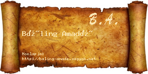 Báling Amadé névjegykártya